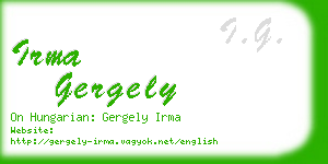 irma gergely business card